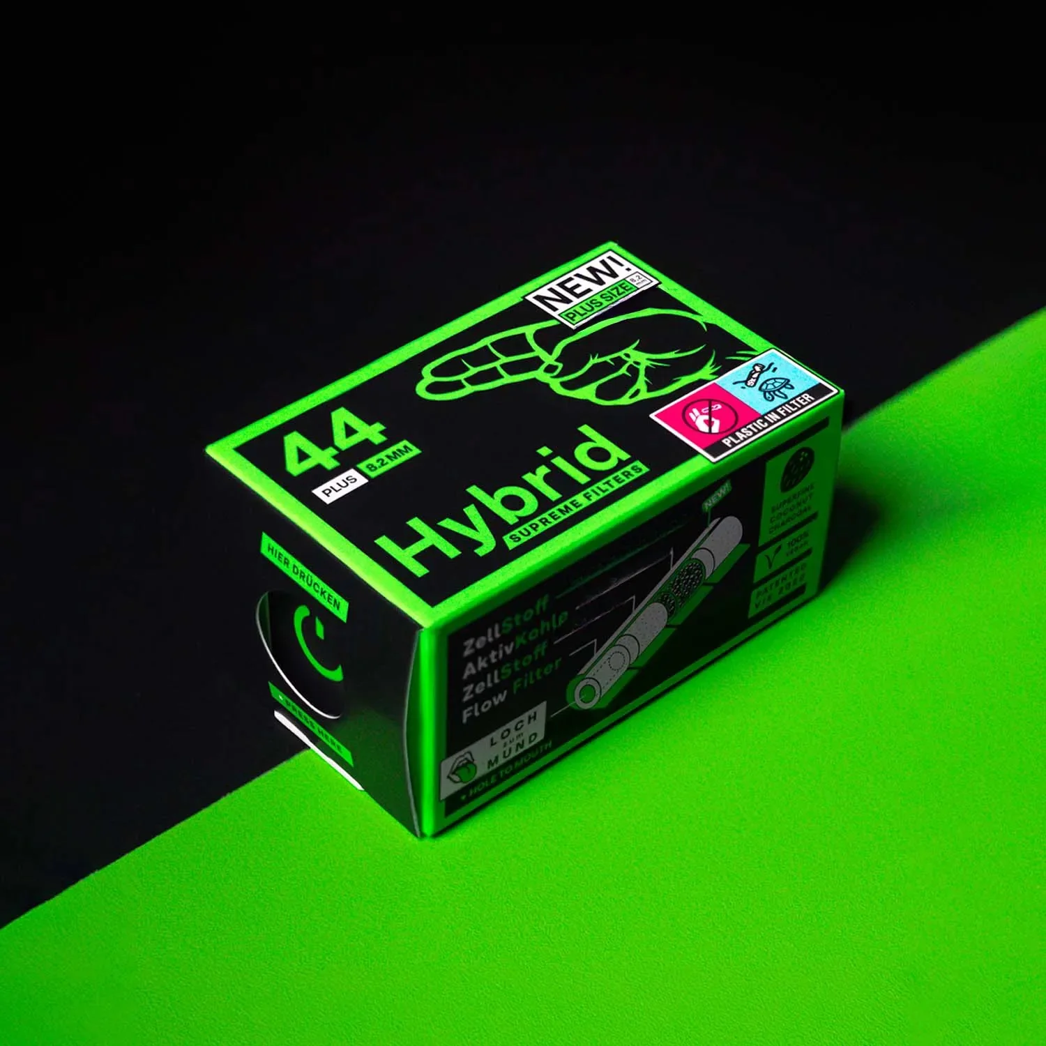 Hybrid Supreme Aktivkohlefilter Plus Size - 8.2mm, 44 Stk.