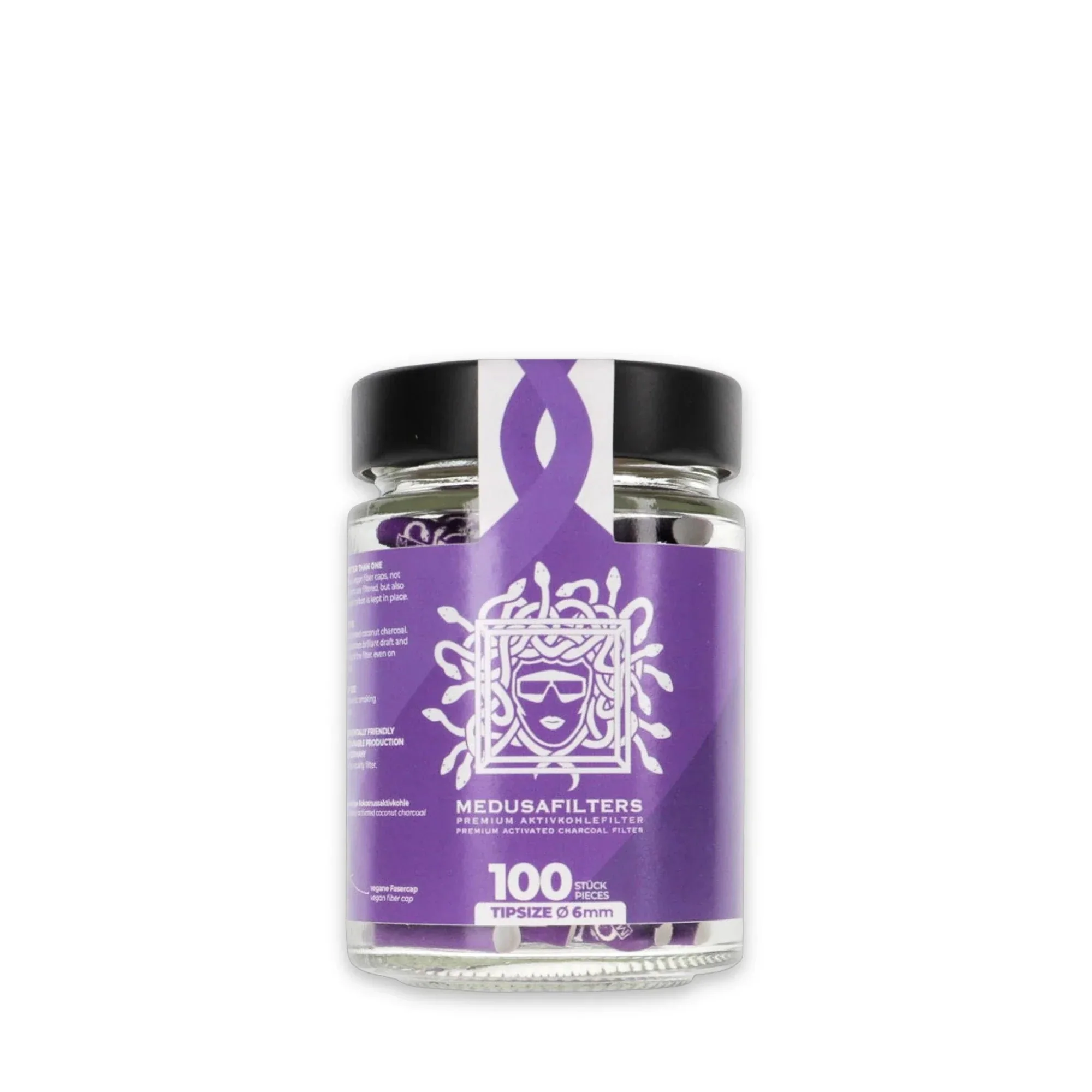 Medusa Violet - Aktivkohlefilter, Glas - 100Stk.