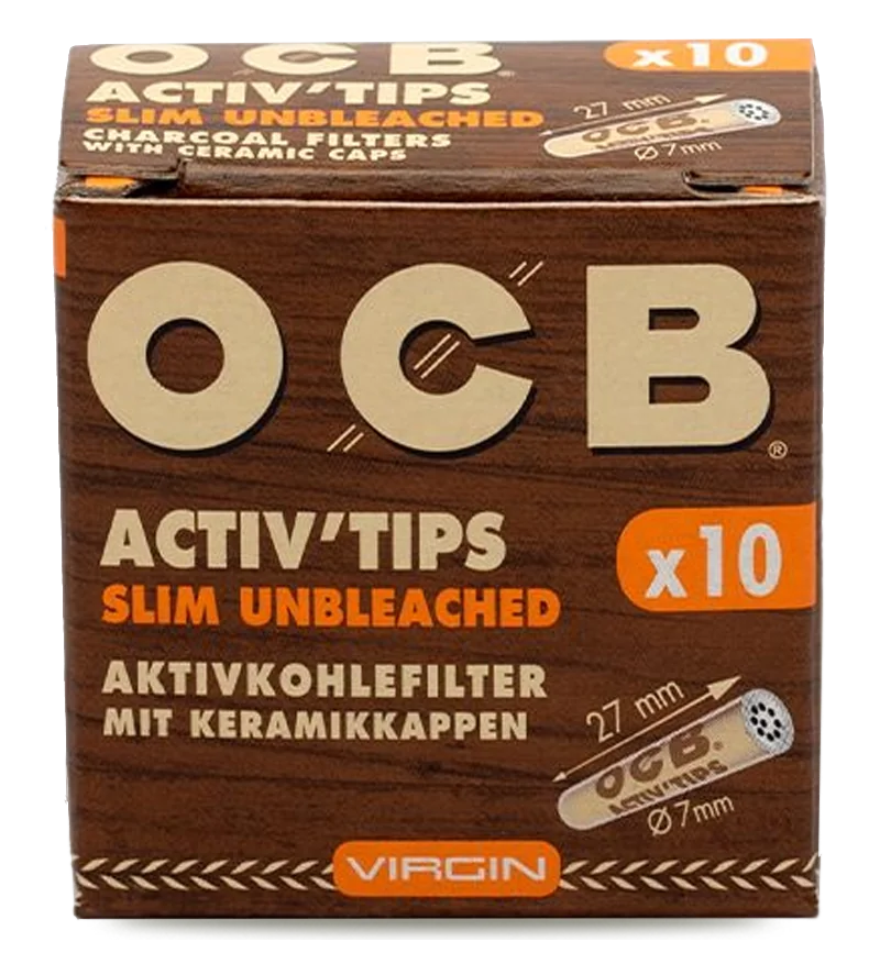 OCB Virgin Unbleached Aktivkohlefilter 7mm - 10 Stk.