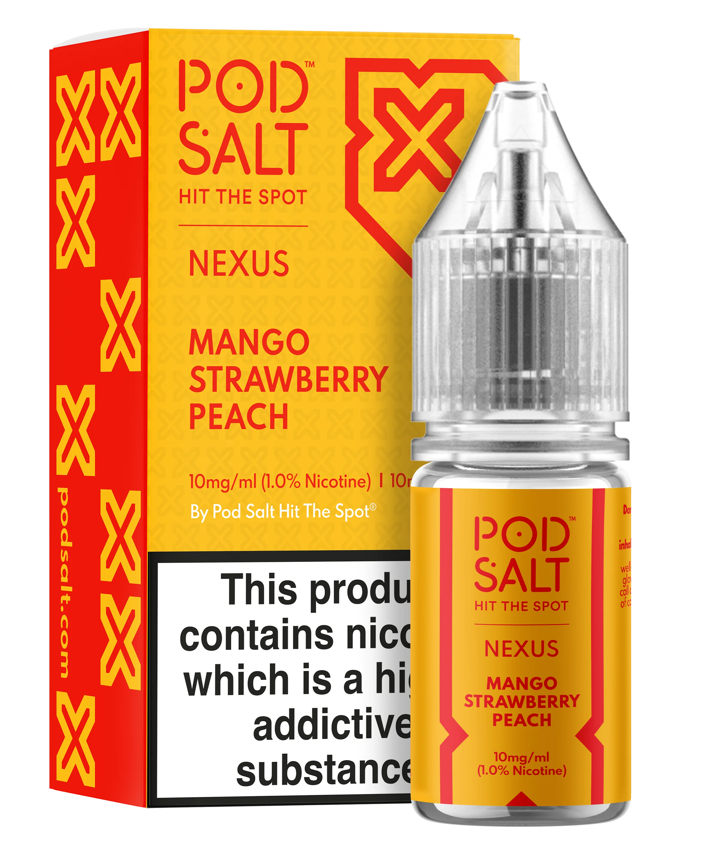Pod Salt Nexus Mango Strawberry Peach 10ml Nic Salt 10mg