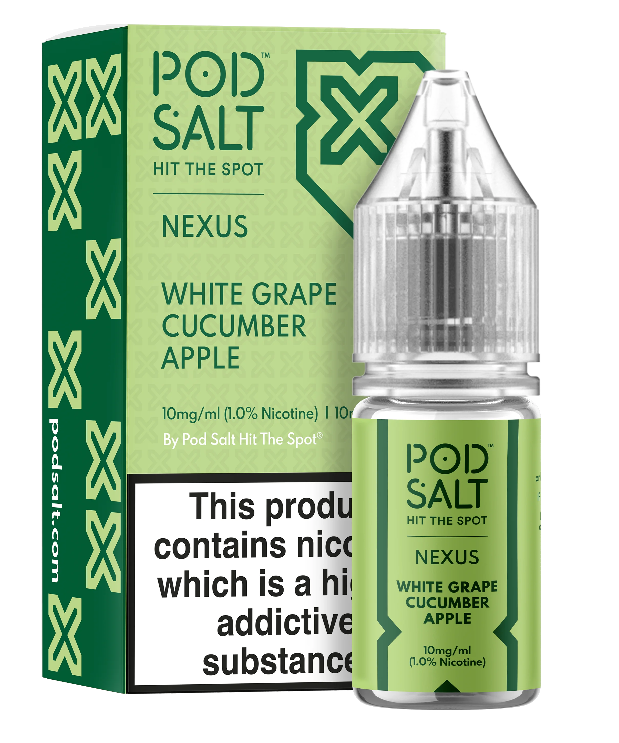 Pod Salt Nexus White Grape Cucumber Apple 10ml Nic Salt 10mg