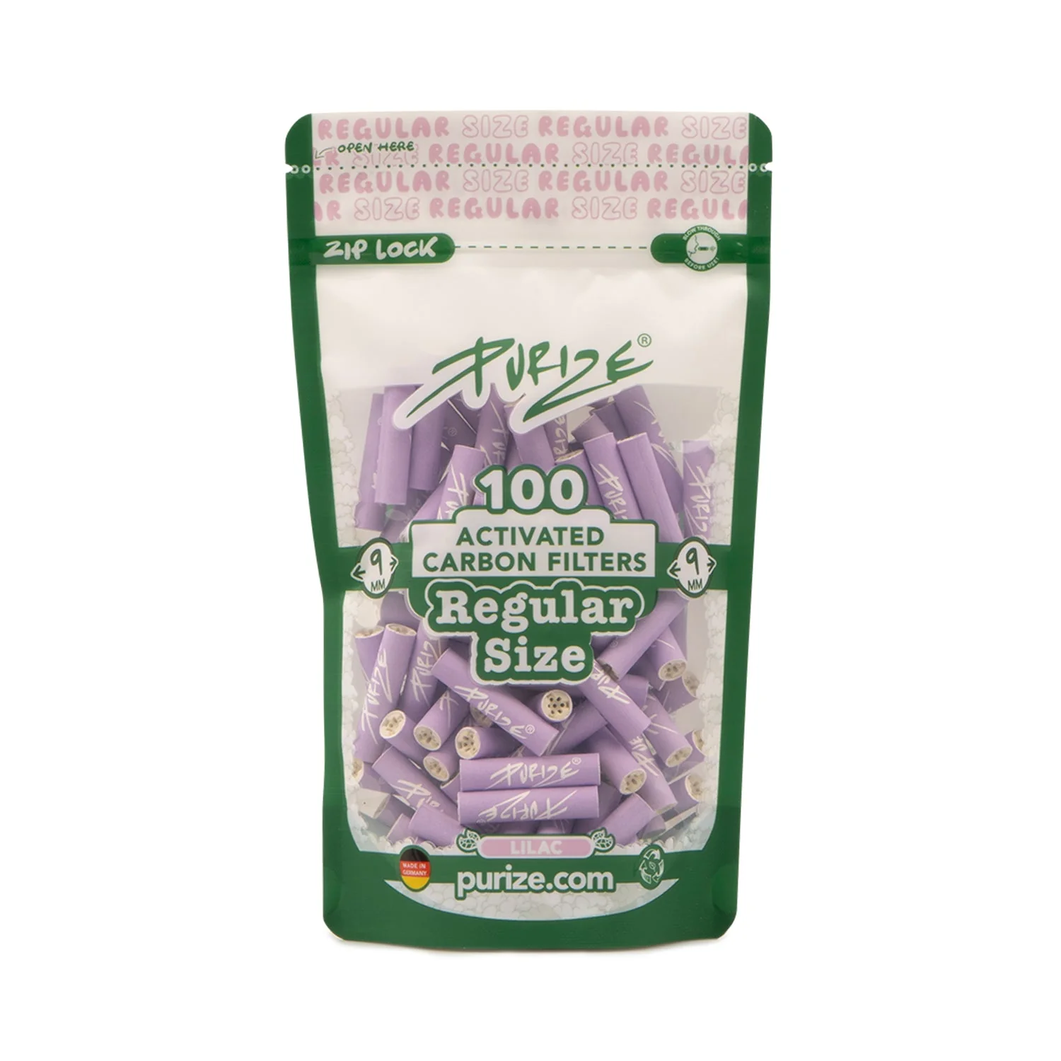 Purize Regular Aktivkohlefilter, Lilac - 100Stk.