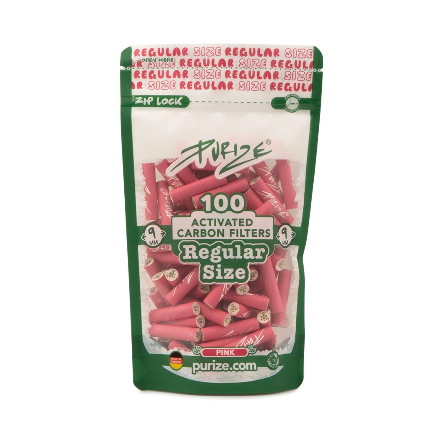 Purize Regular Aktivkohlefilter, Pink - 100Stk.