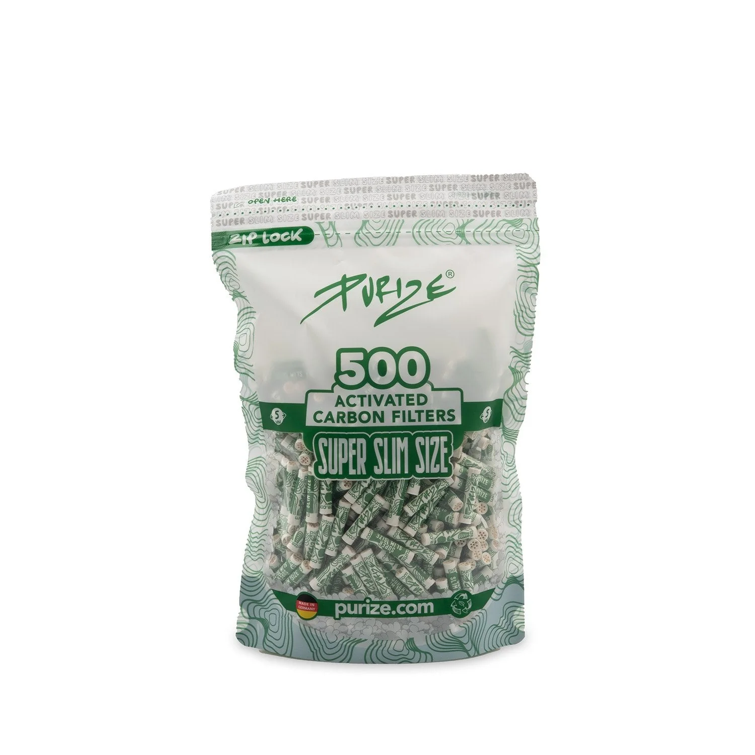 Purize Super Slim Size Aktivkohlefilter, White - 500Stk.